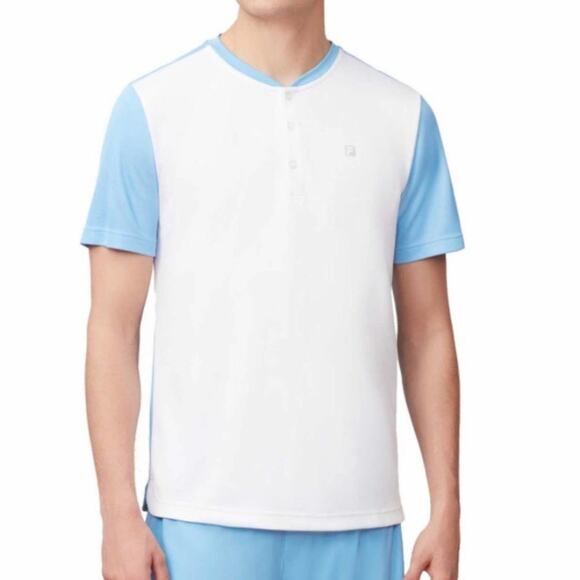 FILA TENNIS Men’s White / Blue Crew Polo Shirt - Picture 1 of 2